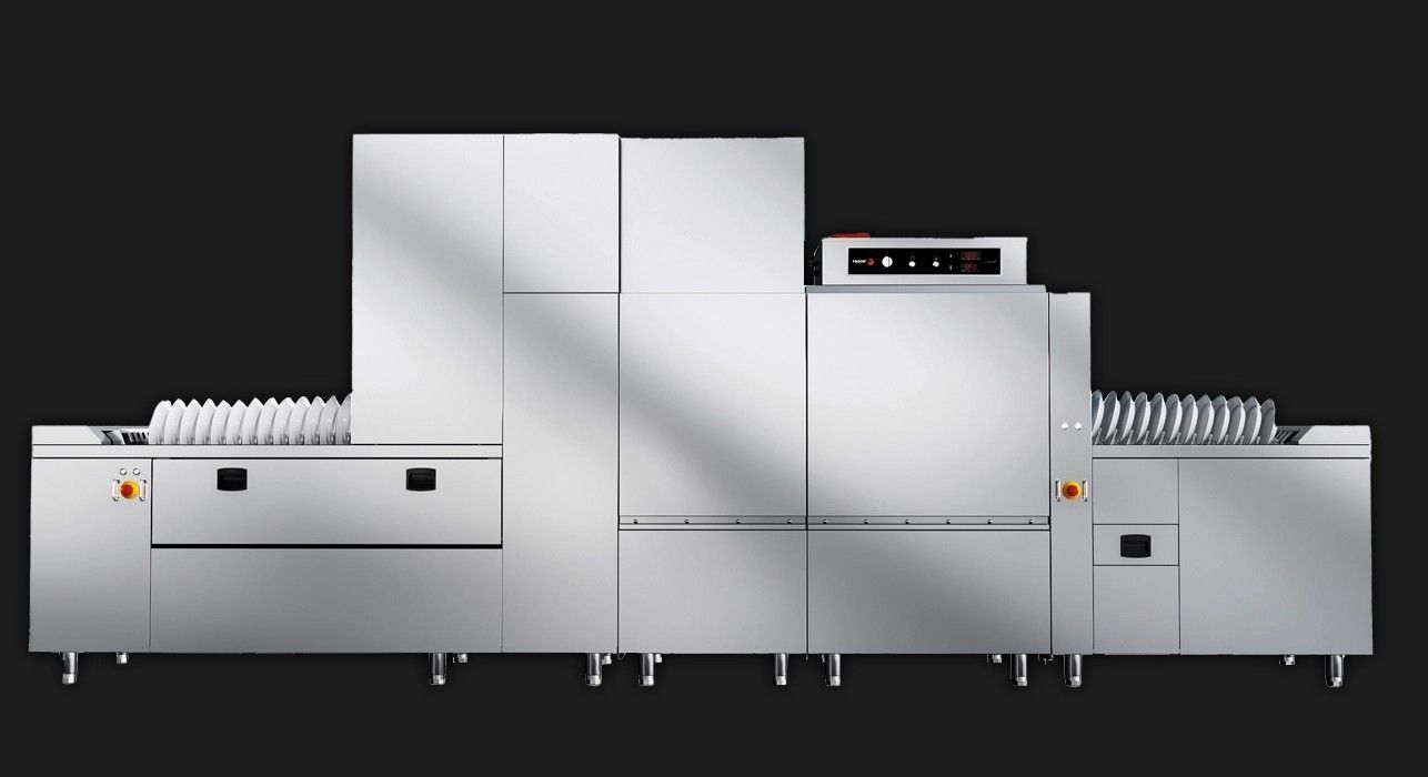 Strojevi za pranje suđa sa tračnim prijenosom posuđa